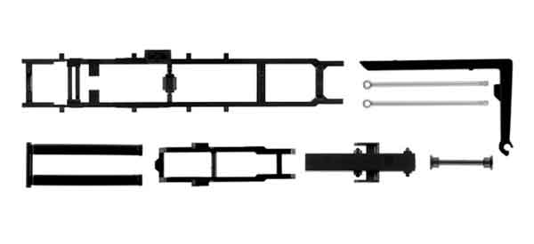 Herpa 084314 1/87 Scale Roll-Off Truck Frame- 2 Frames Per Package