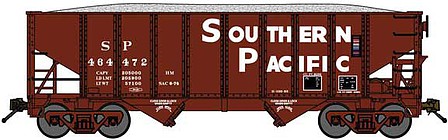 Bluford Shops 65317 N Scale 8-Panel 2-Bay Open Hopper with Load - Ready to Run -- Southern Pacific 464599 (Post-1974, Boxcar Red, Large Lettering)
