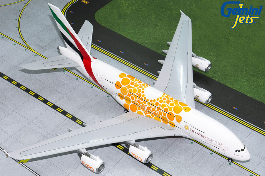 Gemini Jets 1/200 G2UAE758 Gemini200 Emirates A380 1/200 Orange Expo 2020 Reg#A6-Eou