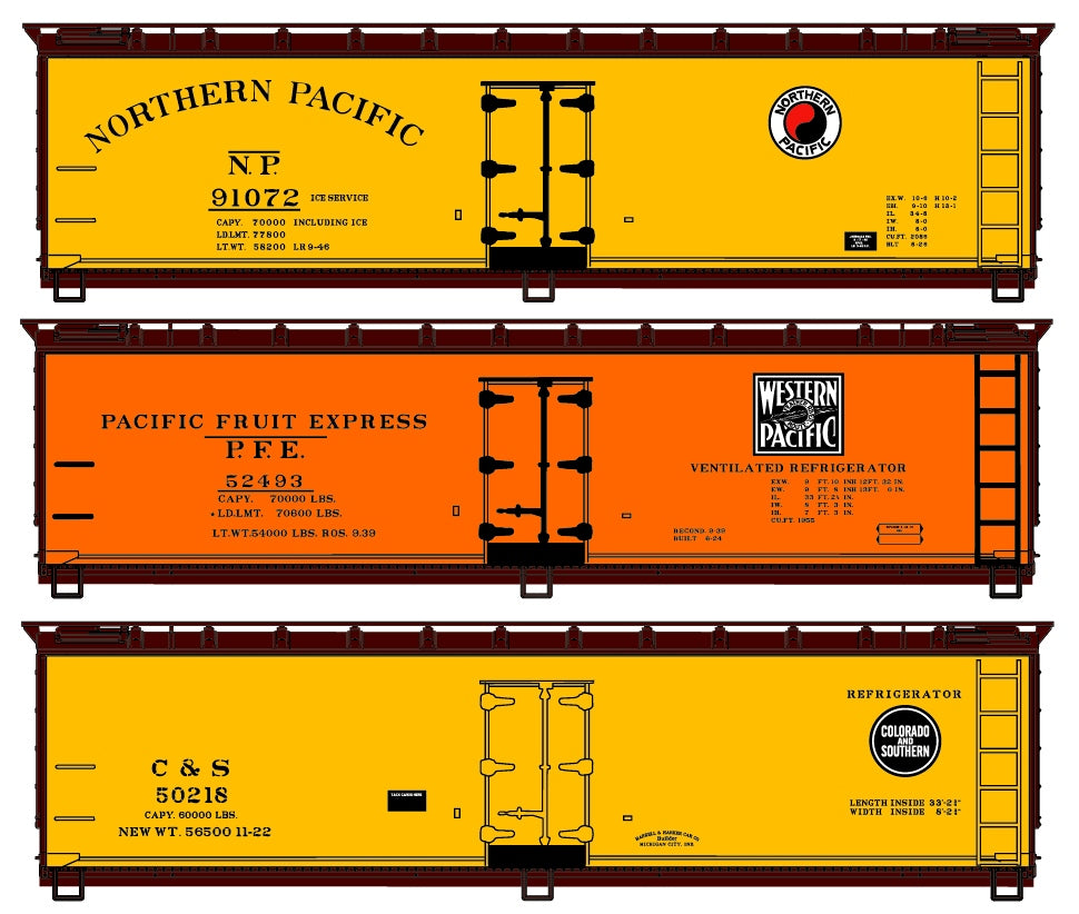 Accurail 8098 Ho 40'Wood Reefer Ltd Run3#Set