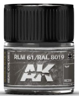 AK Interactive RC268 Real Colors: RLM61/RAL8019 Brown Acrylic Lacquer Paint 10ml Bottle