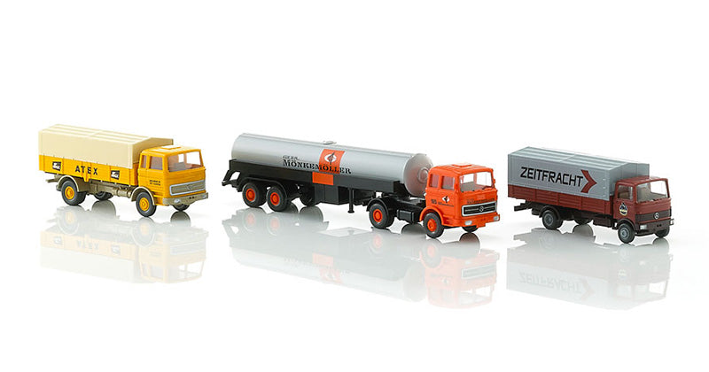 Wiking 099079 1/87 Scale Mercedes-Benz COE Cab Set of Three Trucks Includes: