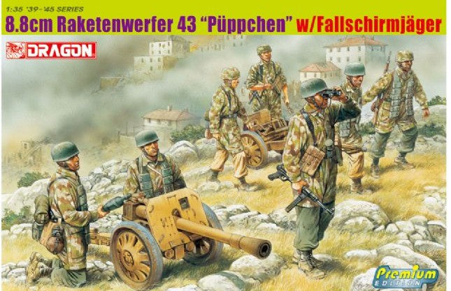 Dragon Models 6528 1/35 8.8cm Raketenwerfer 43 Puppchen (2) w/Paratroopers (Re-Issue)