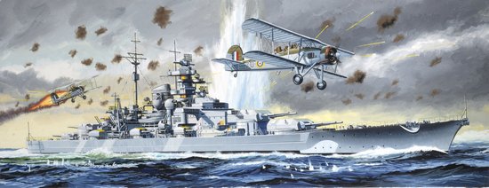 Dragon Models 7125 1/700 Sink the Bismarck: German Bismarck Battleship & RN Swordfish Aircraft 1941 (Re-Issue)