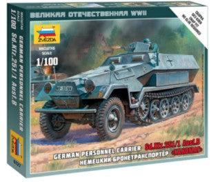 Zvezda 6127 1/100 WWII SdKfz 251/1 Ausf B Personnel Carrier (Snap)