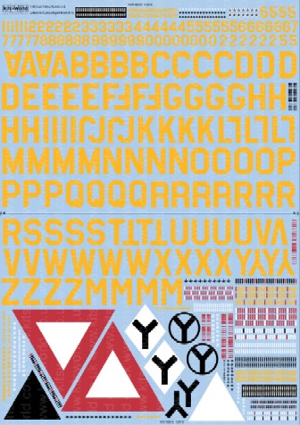 Warbird Decals Kits World 148018 1/48 B17 ID Sq. & ID Lettering, Numbers, Bomb (Yellow) Group Symbols for Camouflage Finish