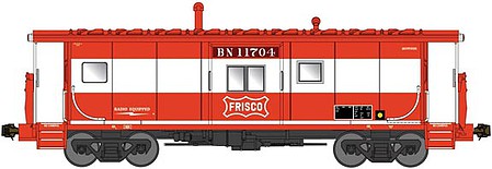 Bluford Shops 44200 N Scale International Car Bay Window Caboose Phase 4 - Ready to Run -- Burlington Northern #BN 11704 (Ex-Frisco Patched, Mandarin Red, white)
