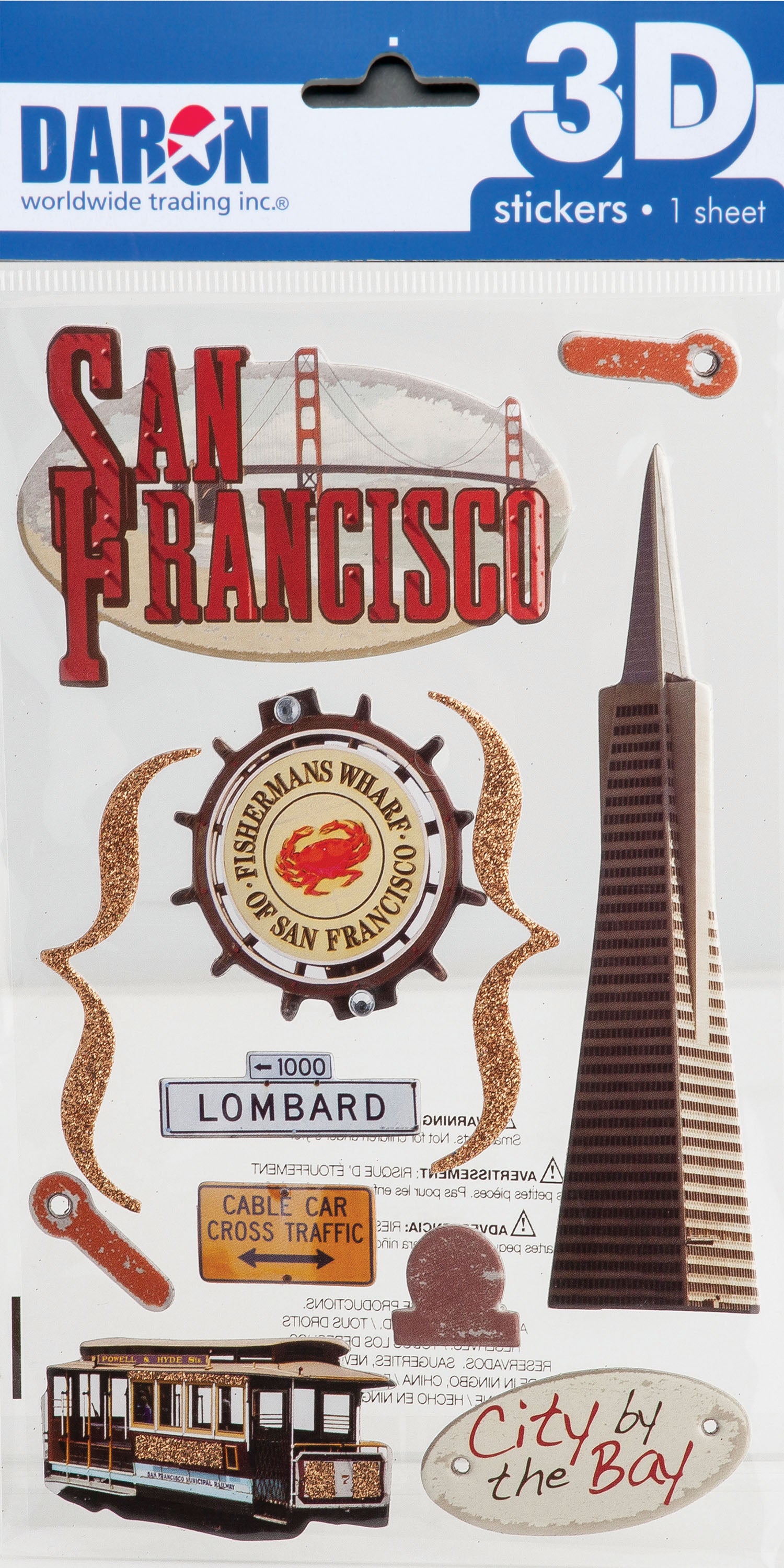 Daron 3D Sticker Sets PP3070 3D Sticker Set-San Francisco