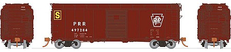 Rapido Trains 123006 HO Scale Class X31A Single-Door Boxcar 3-Pack - Ready to Run -- Pennsylvania Railroad Set 1 (Tuscan, Plain Keystone, Stores Dept.)