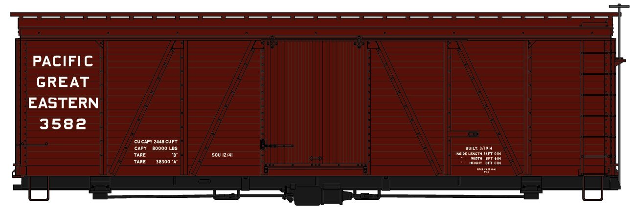 Accurail 1160 Ho 36'Fowler Wood Boxcar Pge