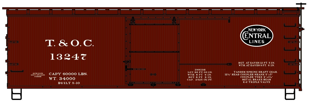 Accurail 1806 Ho 36'Dbl Sht Wd Bxcr T&O Cntr