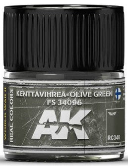 AK Interactive RC340 Real Colors: Kenttavihrea Olive Green FS34096 Acrylic Lacquer Paint 10ml Bottle