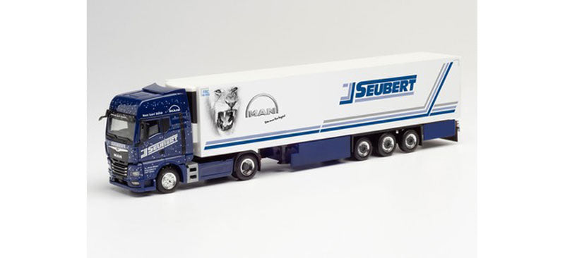 Herpa 312714 1/87 Scale Man Tgx Gx Reefer Semi Seubert/Blue Lady 2020