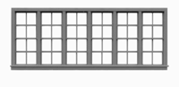 Tichy Trains 8065 HO 4/4 Six Unit Window w/Glazing & Shades 180"w x 64"h (3) (D)
