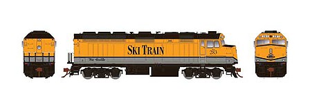 Rapido Trains 83611 HO Scale EMD F40PH Phase 2, Ditch Lights - LokSound 5 and DCC -- Rio Grande Ski Train 242 (Aspen Gold, silver)