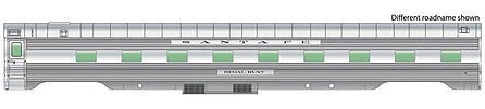 Walthers Proto 16253 HO Scale 85' Pullman-Standard Regal Series 4-4-2 Sleeper - Ready to Run -- Lighted - Santa Fe #66 Business Train (Real Metal Finish)