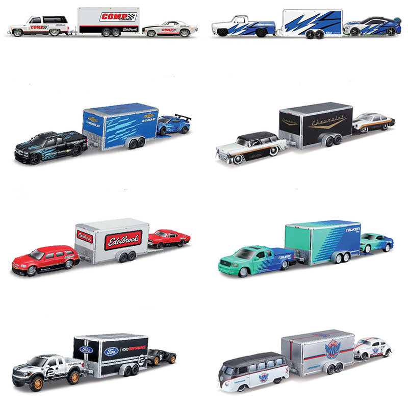 Maisto 11404-CASE 1/64 Scale Maisto Design Racing Team Haulers 6-Piece Factory Sealed
