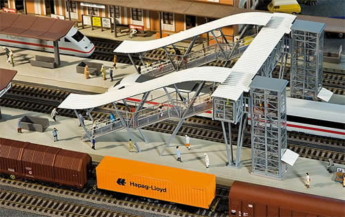 Faller 120110 HO Scale Neustadt Pedestrian Bridge - Kit -- 12-1/4 x 9-1/4 x 4-5/8" 31 x 23.6 x 12.4cm