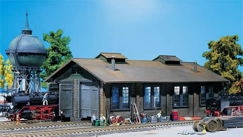 Faller 120165 HO Scale Two-Stall Engine Shed -- 14-1/4 x 7-7/8 x 5-1/4" 35.5 x 19.5 x 13cm