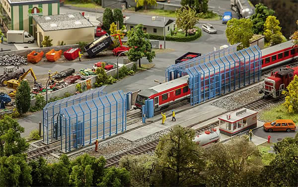 Faller 120208 HO Scale Modern Train Wash Rack -- Kit - 20-5/16 x 2-1/2 x 3" 51.6 x 6.3 x 7.7cm