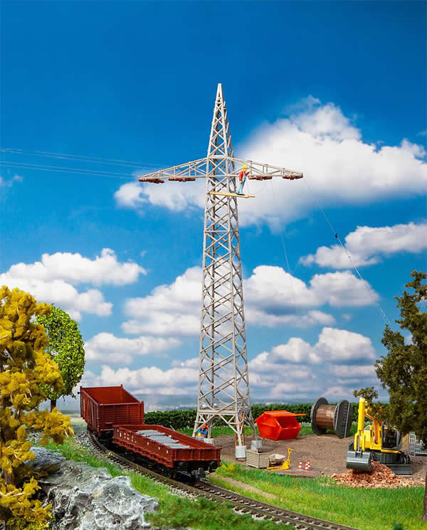 Faller 120377 HO Scale Railway Electricity Pylons - High-Tension Towers -- Kit - Each: 4-3/4 x 1-7/8 x 10-1/2" 12 x 4.8 x 26.6cm pkg(2)