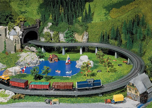 Faller 120470 HO Scale Up & Over Bridge Set For Marklin C-Track -- Radius R1/360 mm