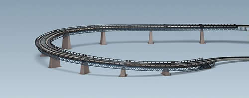 Faller 120471 HO Scale Up & Over Bridge Set For Marklin C-Track -- R2 Radius/437.5 mm (Outside R1 radius)