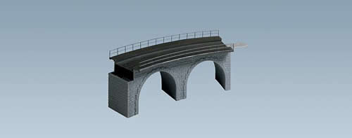 Faller 120478 HO Scale Cut Stone Viaduct Top Section (2-5/8" 6.5cm tall) -- Curved 14-13/32" 36cm Radius