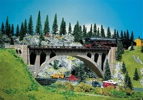 Faller 120533 HO Scale Stone Arch Bridge -- 14 x 1-3/4" 36 x 4.4cm
