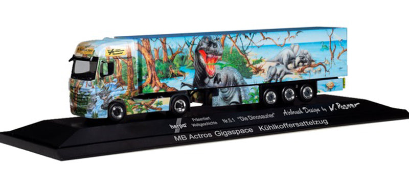 Herpa 121934 1/87 Scale The Dinosuar - Mercedes-Benz ActROS Mural Truck