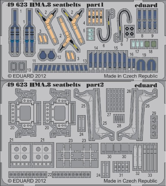 Eduard 49623 1/48 Aircraft- Seatbelts Lynx HMA8 for ARX (Painted) (D)