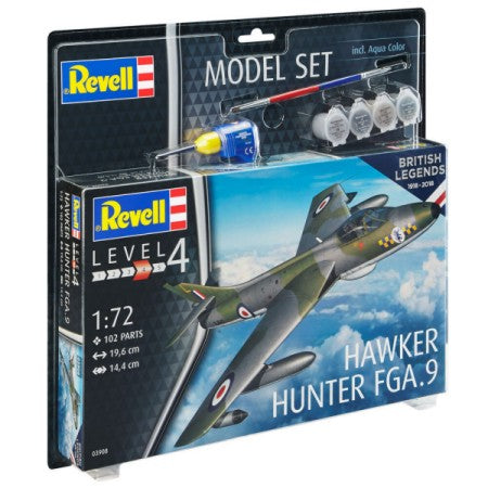 Revell 63908 1/72 Hawker Hunter FGA9 Fighter w/paint & glue