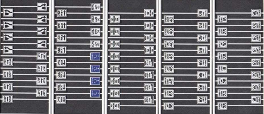 Tichy Trains 8264 HO Road Sign Assortment (21 diff. 80 Total) (D)