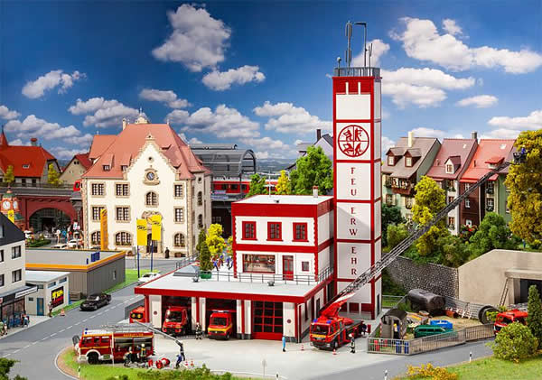 Faller 130159 HO Scale Modern Fire Station -- Kit