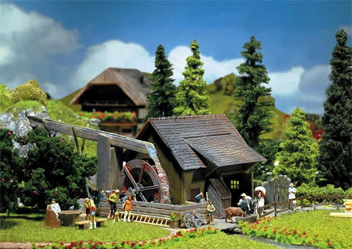 Faller 130225 HO Scale Watermill w/Pump -- 9-1/2 x 5-1/8" 24 x 13cm