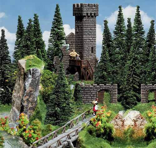 Faller 130285 HO Scale Castle Tower Ruins -- 5-11/16 x 3-1/8" 14.5 x 8cm