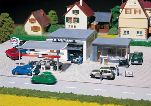 Faller 130296 HO Scale Gas Station -- With Car Wash