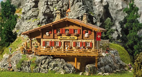 Faller 130329 HO Scale Moser Chalet -- Kit - 6-7/8 x 5 x 3-3/8" 17.5 x 12.5 x 8.5cm