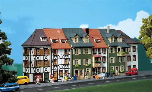 Faller 130430 HO Scale Relief Houses -- Space Saving Houses pkg(6) - Kit