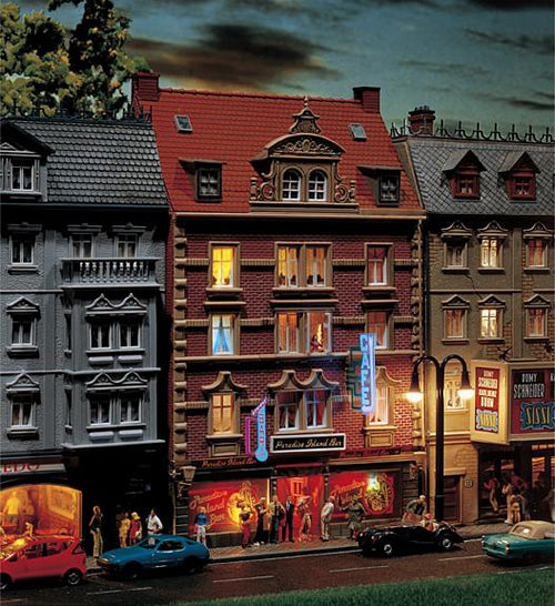 Faller 130445 HO Scale Paradise Bar - Painted/Weathered Model -- 7-3/16 x 4-13/16 x 8-3/16" 18.3 x 12.5 x 20.8cm