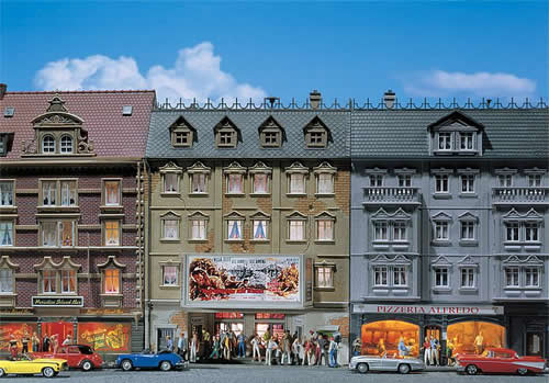 Faller 130449 HO Scale Belaria Cinema -- 5-11/16 x 6-7/8 x 7-7/8" 14.5 x 17.5 x 20cm