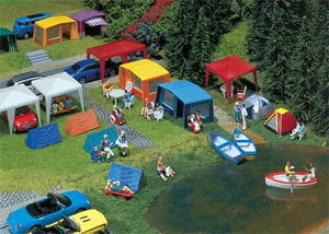 Faller 130504 HO Scale Tent Camping Set -- Era IV