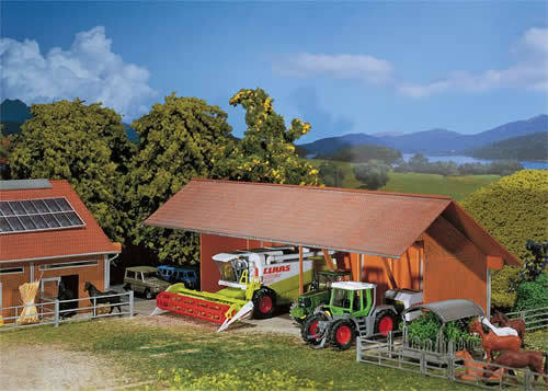 Faller 130521 HO Scale Implement Shed -- Painted & Weathered Era V 10-1/2 x 5-5/16 x 3-5/8" 26.6 x 13.4 x 9.2cm