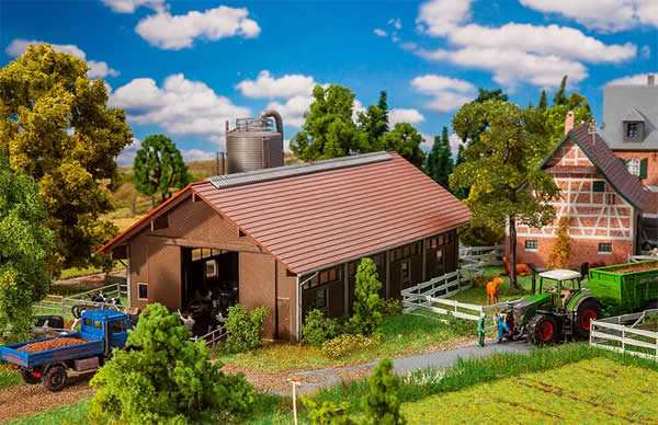 Faller 130546 HO Scale Stable -- Weathered Kit - 10-7/16 x 5-3/4 x 3-3/4" 26.5 x 14.7 x 9.5cm