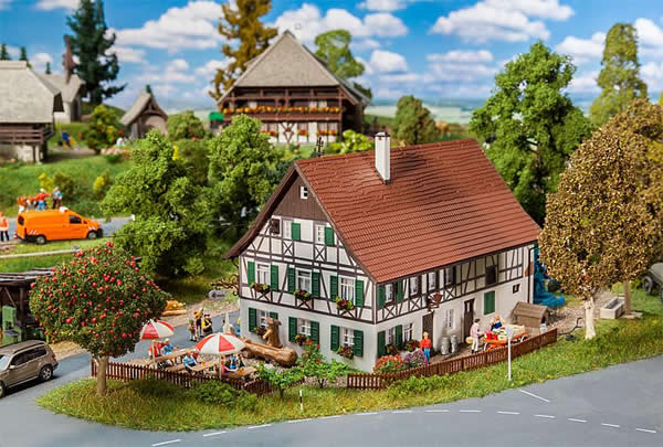 Faller 130556 HO Scale Half-Timber Farmhouse Inn -- Kit - 6-15/16 x 4-9/16 x 4-3/4" 17.7 x 11.6 x 12cm