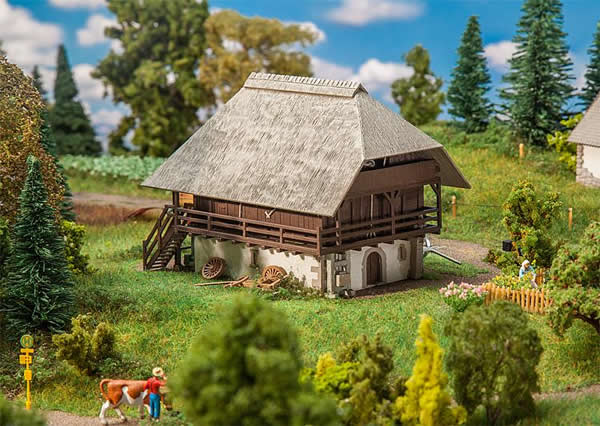 Faller 130577 HO Scale Kinzig Valley Memory Rural House -- Weathered Kit - 4-15/16 x 4-9/16 x 3-7/16" 12.5 x 11.6 x 8.8cm