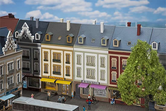 Faller 130702 HO Scale Beethovenstrasse Two Row Houses #1 -- Kit - 2 Intermediate Structures