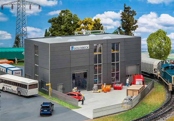 Faller 130890 HO Scale Goldbeck Modular Modern Industrial Building -- Kit - 10 x 6 x 4-7/8" 25.3 x 15.3 x 12.4cm