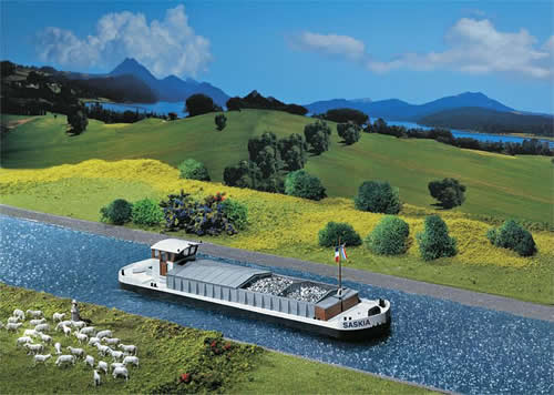 Faller 131005 HO Scale Motor Cargo Barge - Kit (Nonpowered Display Model) -- 11 x 2-3/8 x 2-5/8" 28 x 6 x 6.7cm