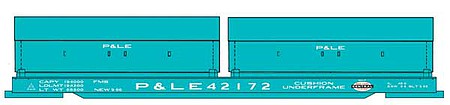 Walthers Proto 105248 HO Scale 50' Evans Cushion Coil Car - Ready to Run -- New York Central P&LE #42172 (Angled Hoods, Jade Green)